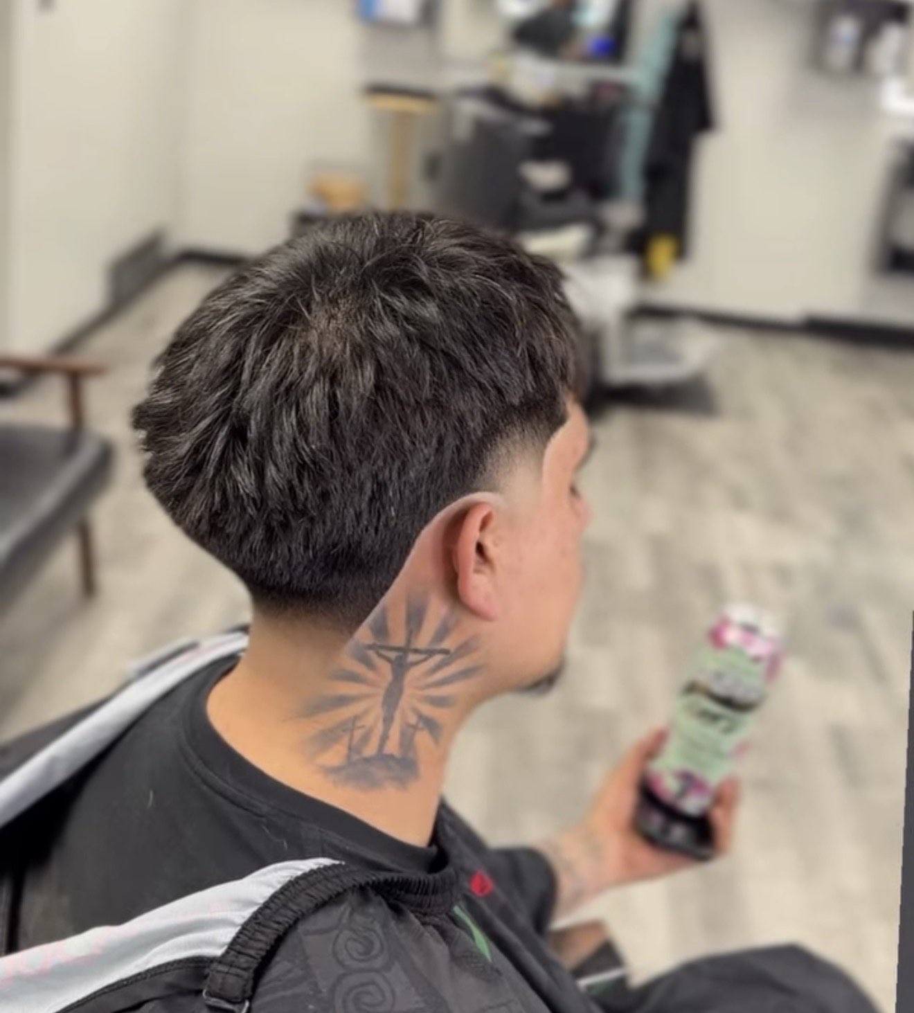 Low taper fade on textured black hair